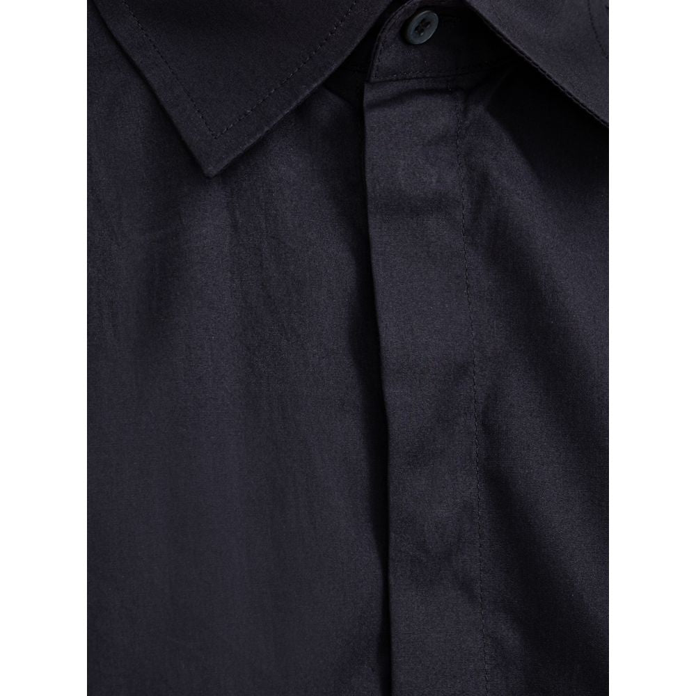 Chemise en coton bleu marine