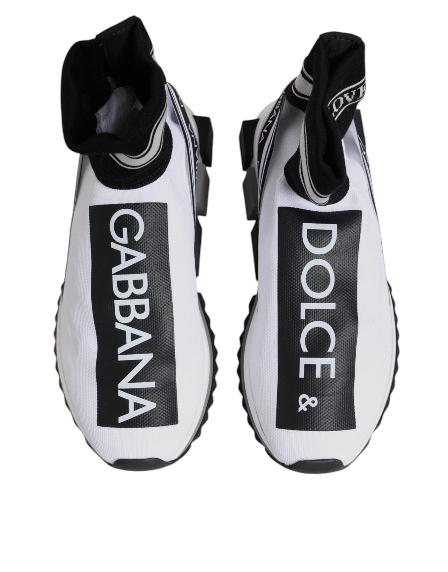 Zapatillas deportivas blancas y negras con calcetines Sorrento