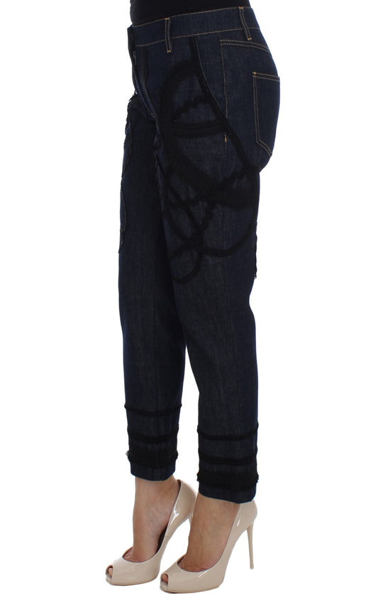 Vaqueros capri torero de algodón y mezclilla azul