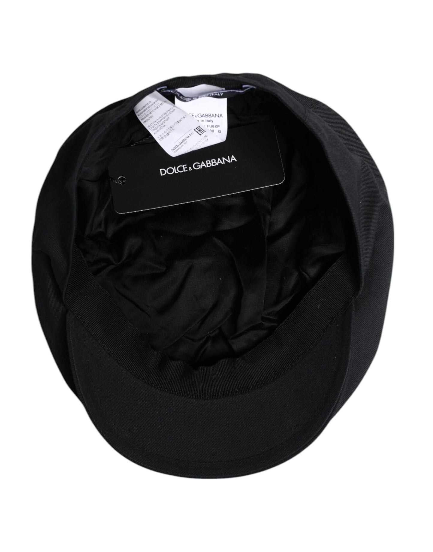 Gorro de taxista Capello Newsboy de algodón negro