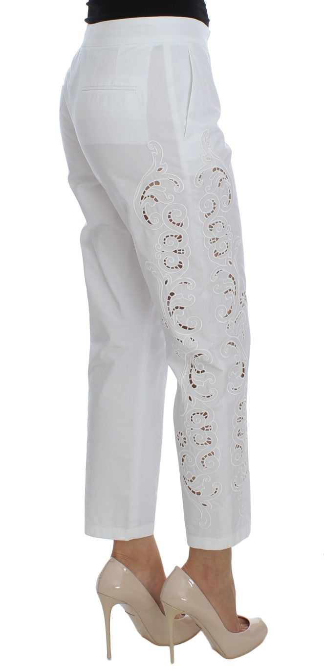 Vestido blanco con recortes florales y pantalones Sicily