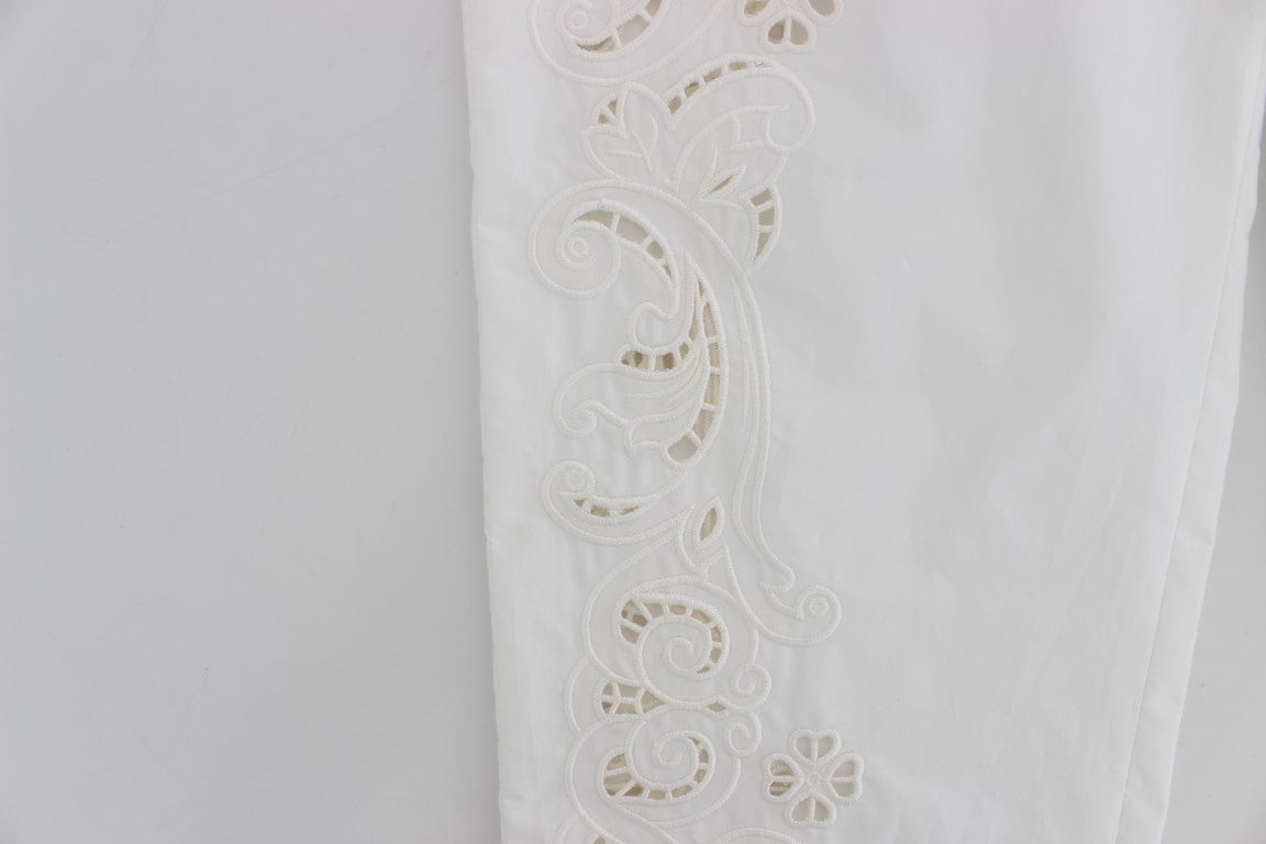 Vestido blanco con recortes florales y pantalones Sicily