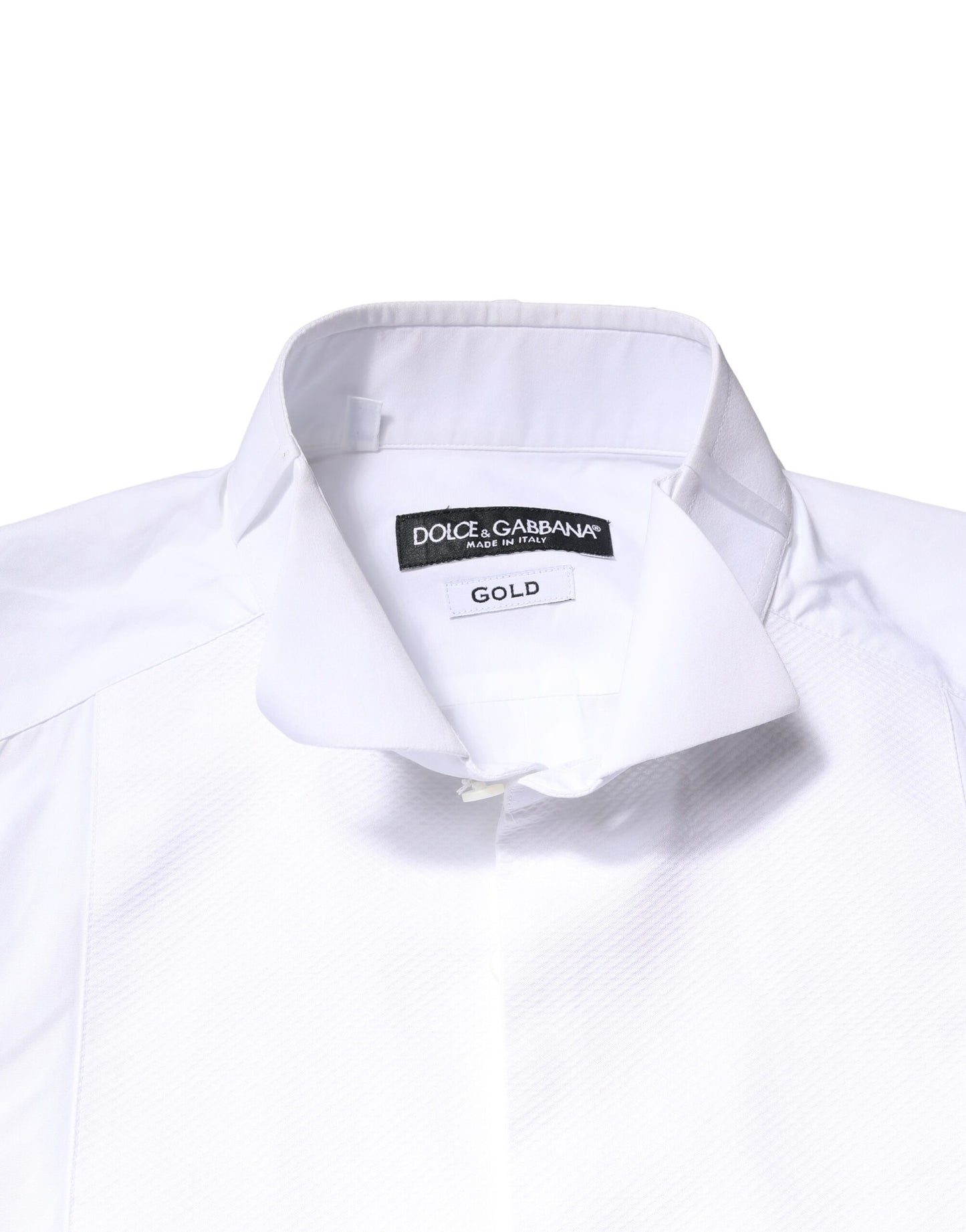 Camisa formal de vestir para hombre con pechera de popelina de algodón blanco dorado