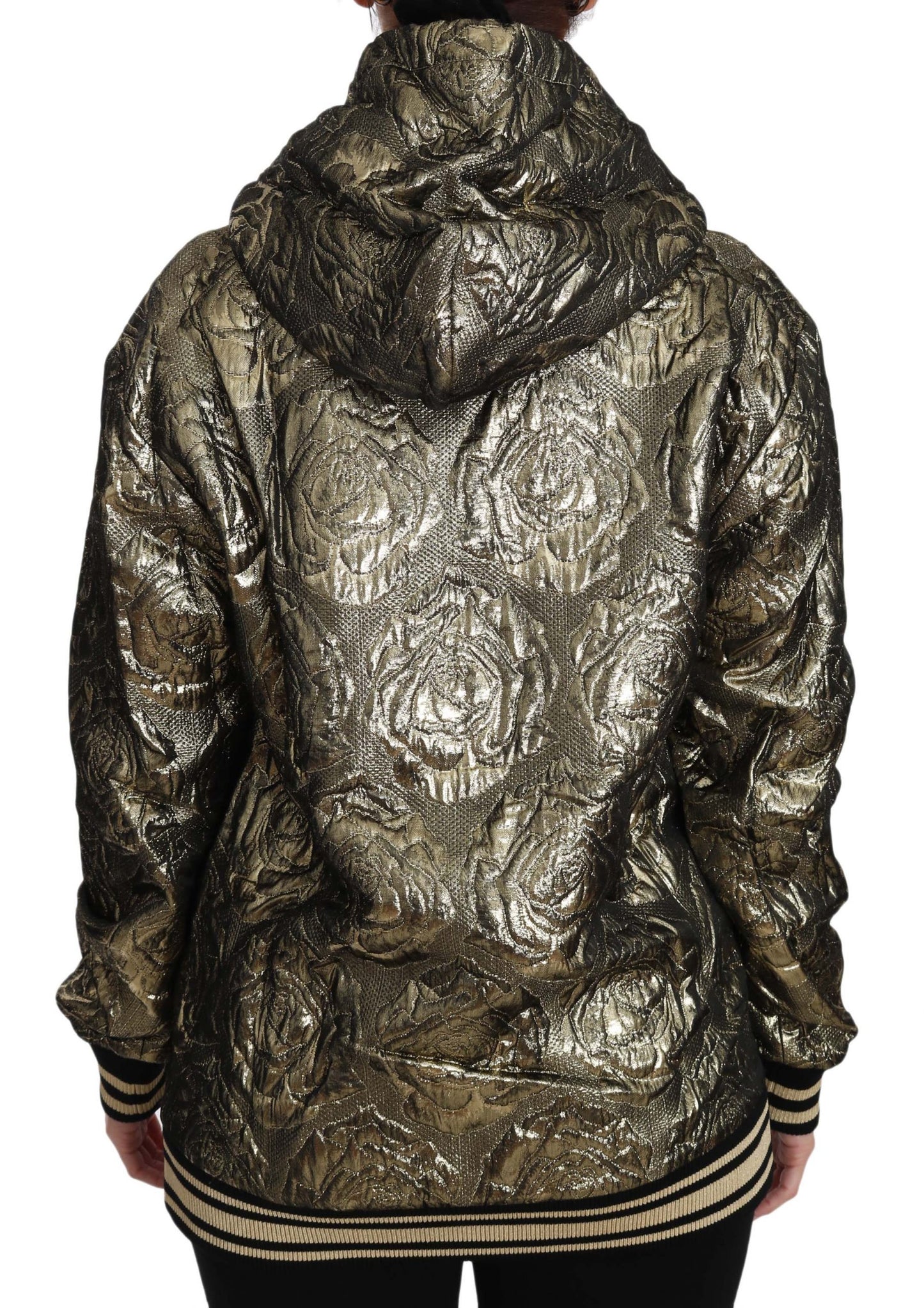 Sweat à capuche doré en jacquard « Je suis la reine »
