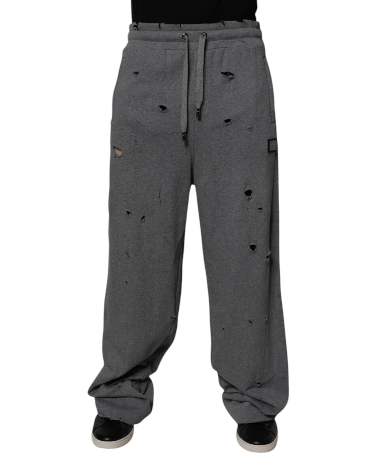 Pantalones deportivos rectos RipStyle de algodón gris