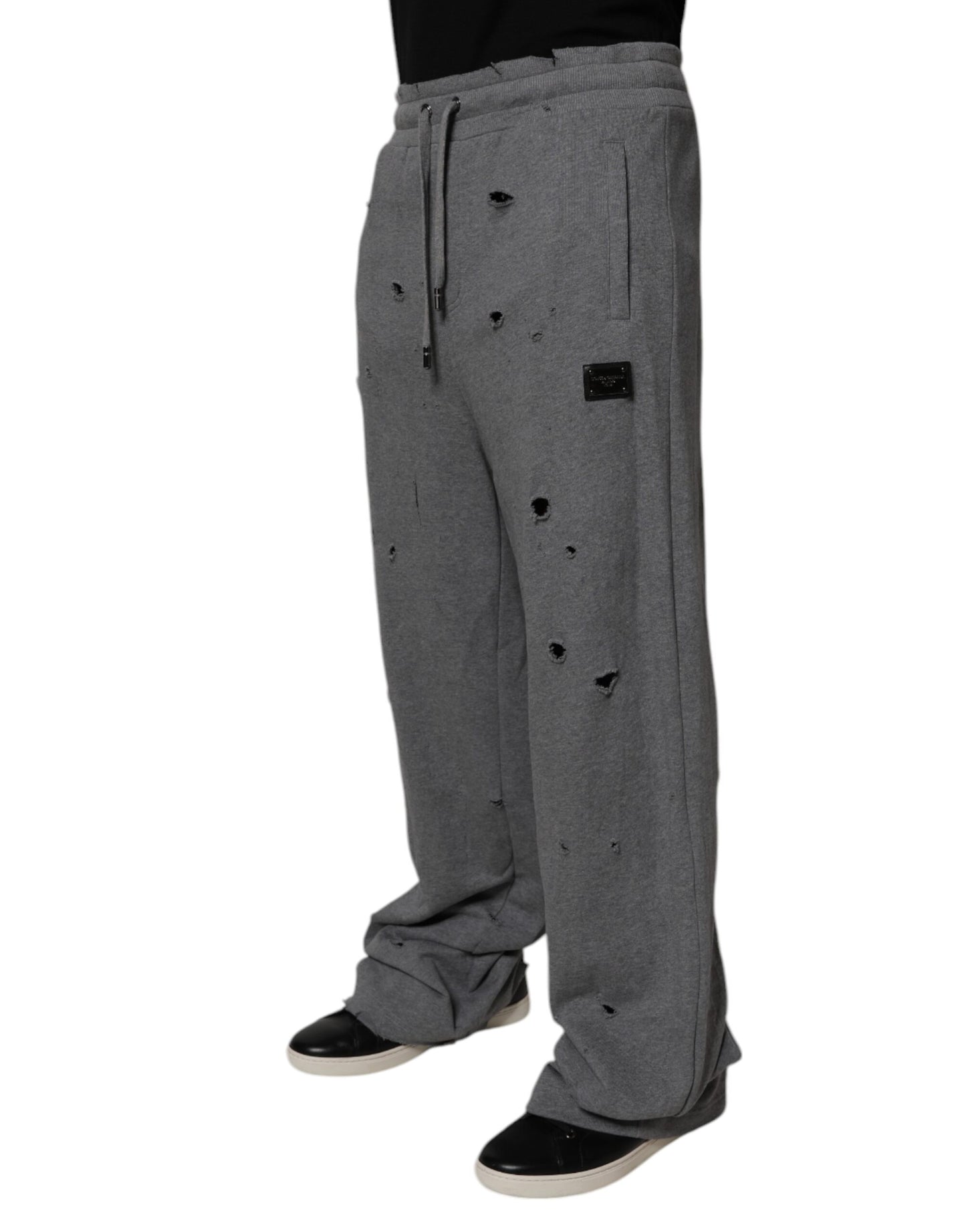 Pantalones deportivos rectos RipStyle de algodón gris