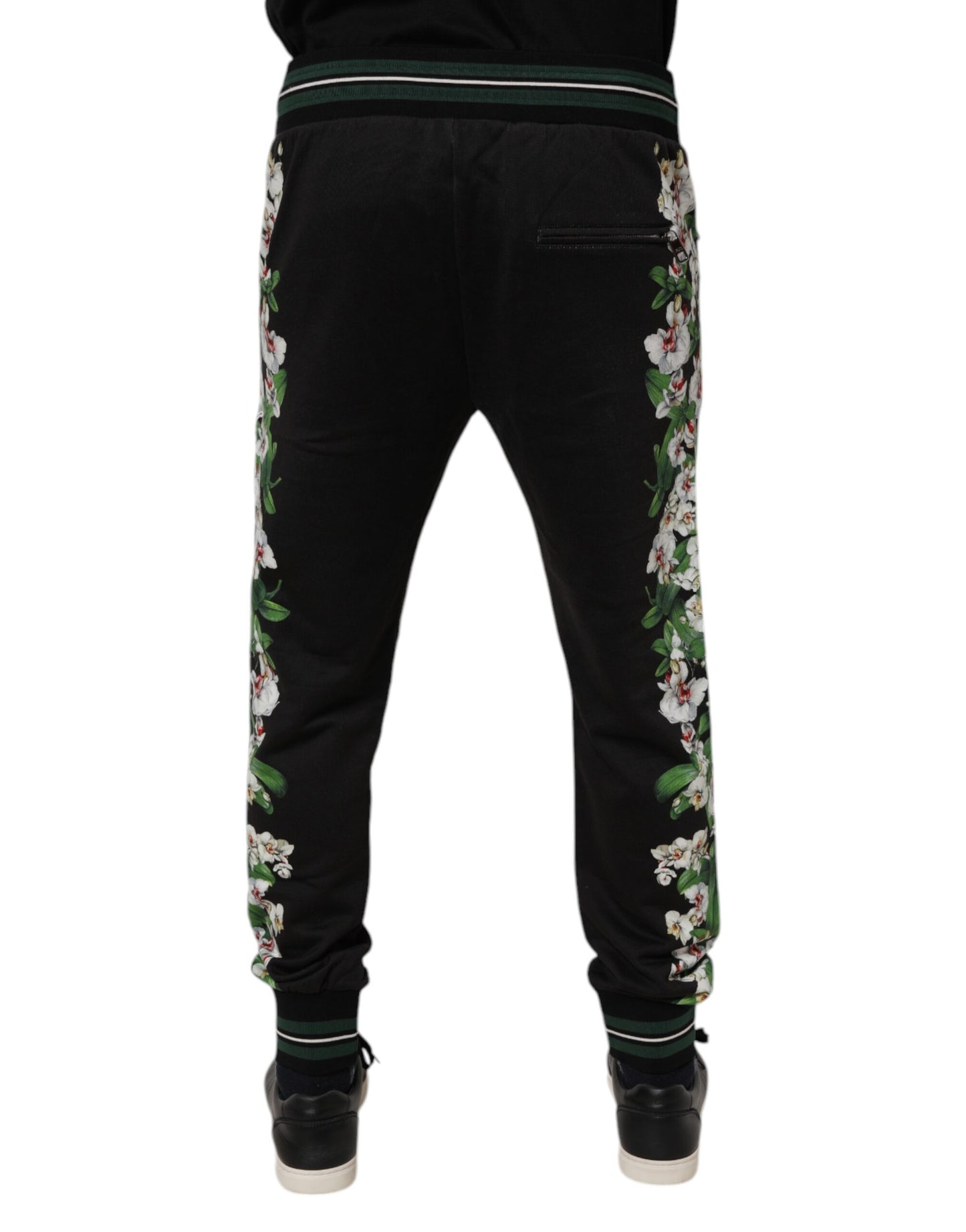Pantalon de jogging noir à imprimé floral King pour homme