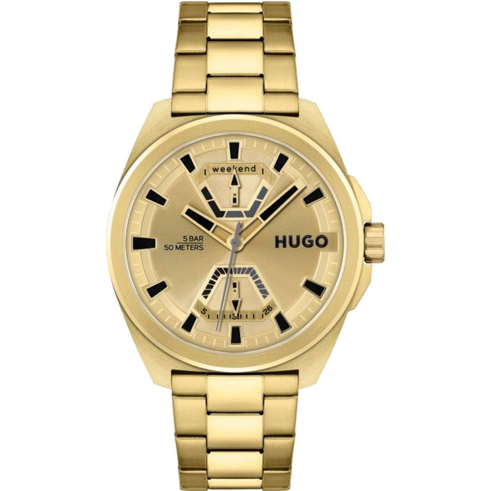 Reloj de acero inoxidable dorado