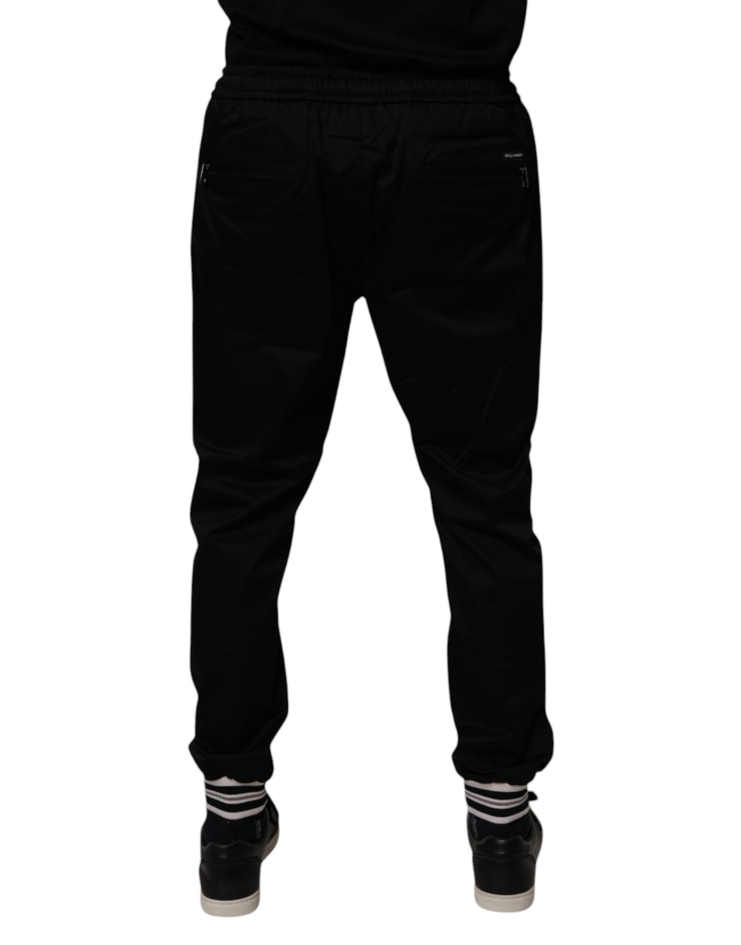 Pantalones deportivos negros de algodón elástico