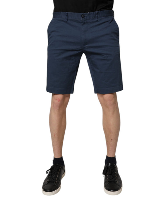 Bermudas de algodón azul de cintura media para hombre
