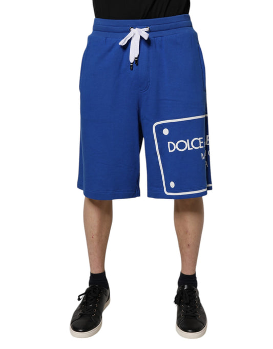 Bermudas de algodón con logotipo azul