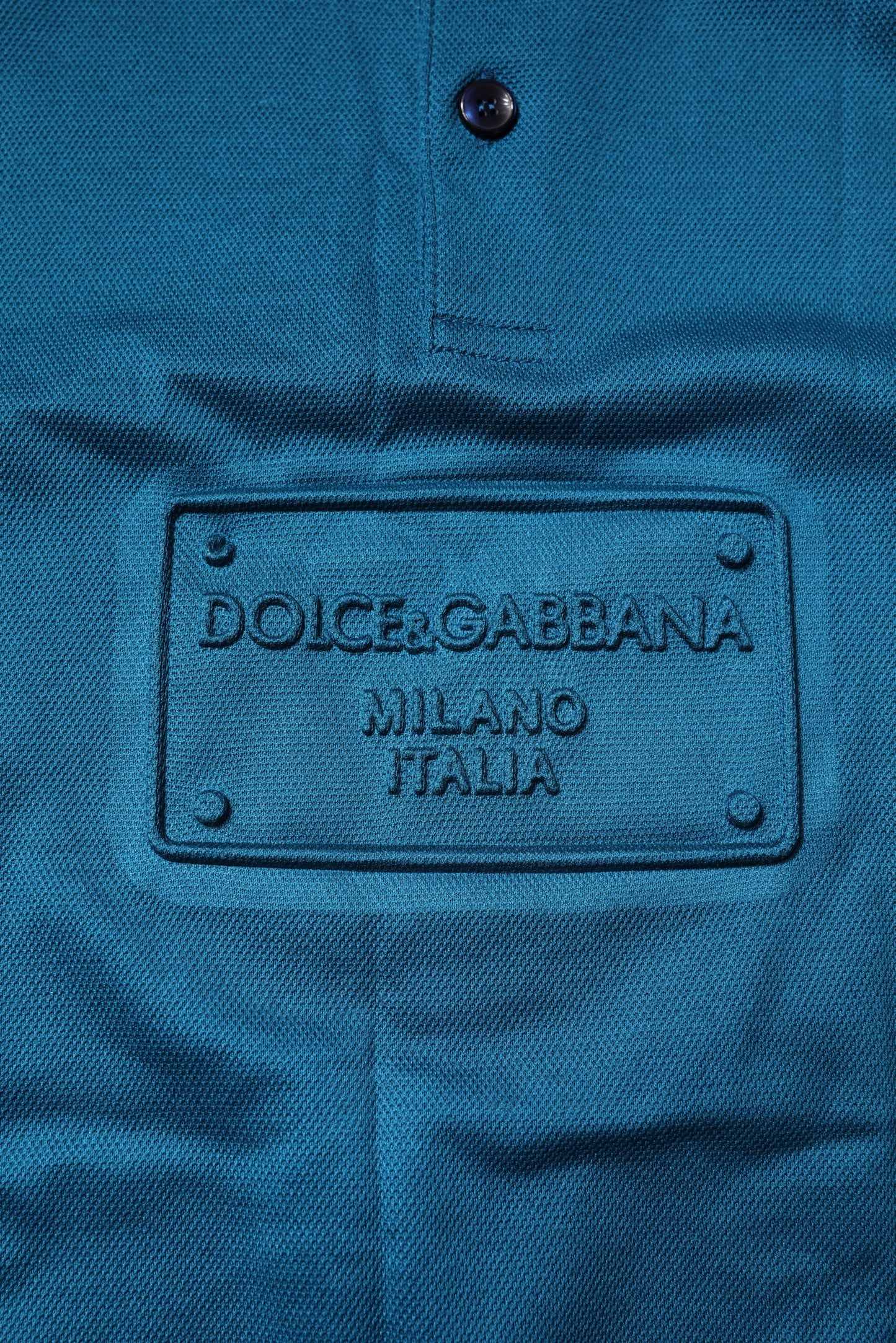 Polo en coton bleu avec logo pour homme