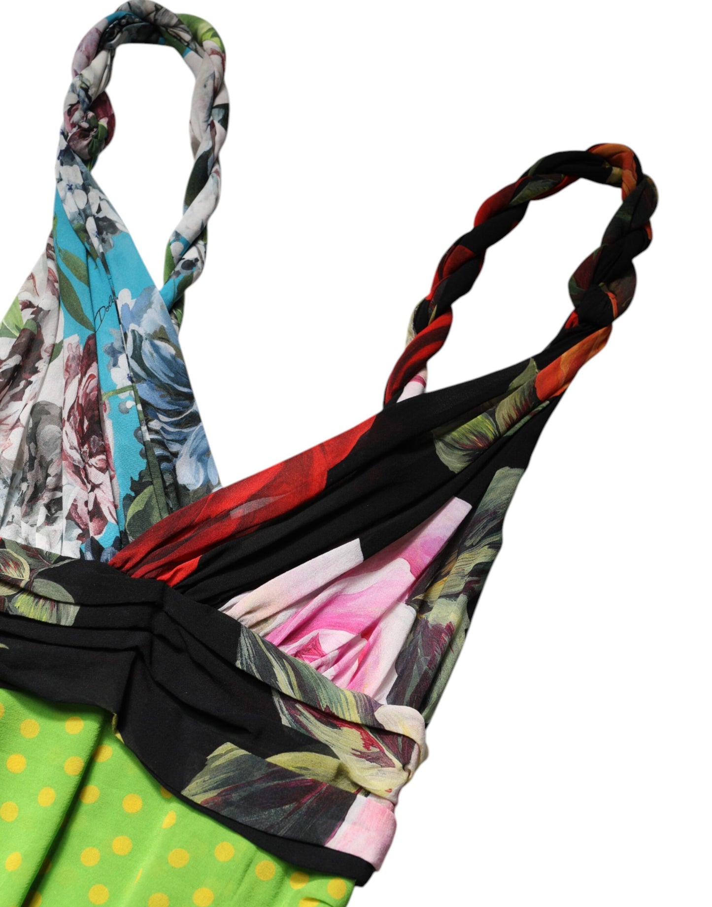 Vestido mini ajustado con patchwork floral multicolor