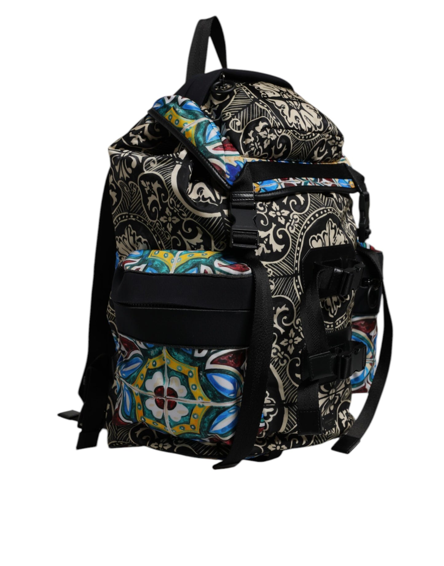 Sac à dos en nylon à imprimé majolique multicolore