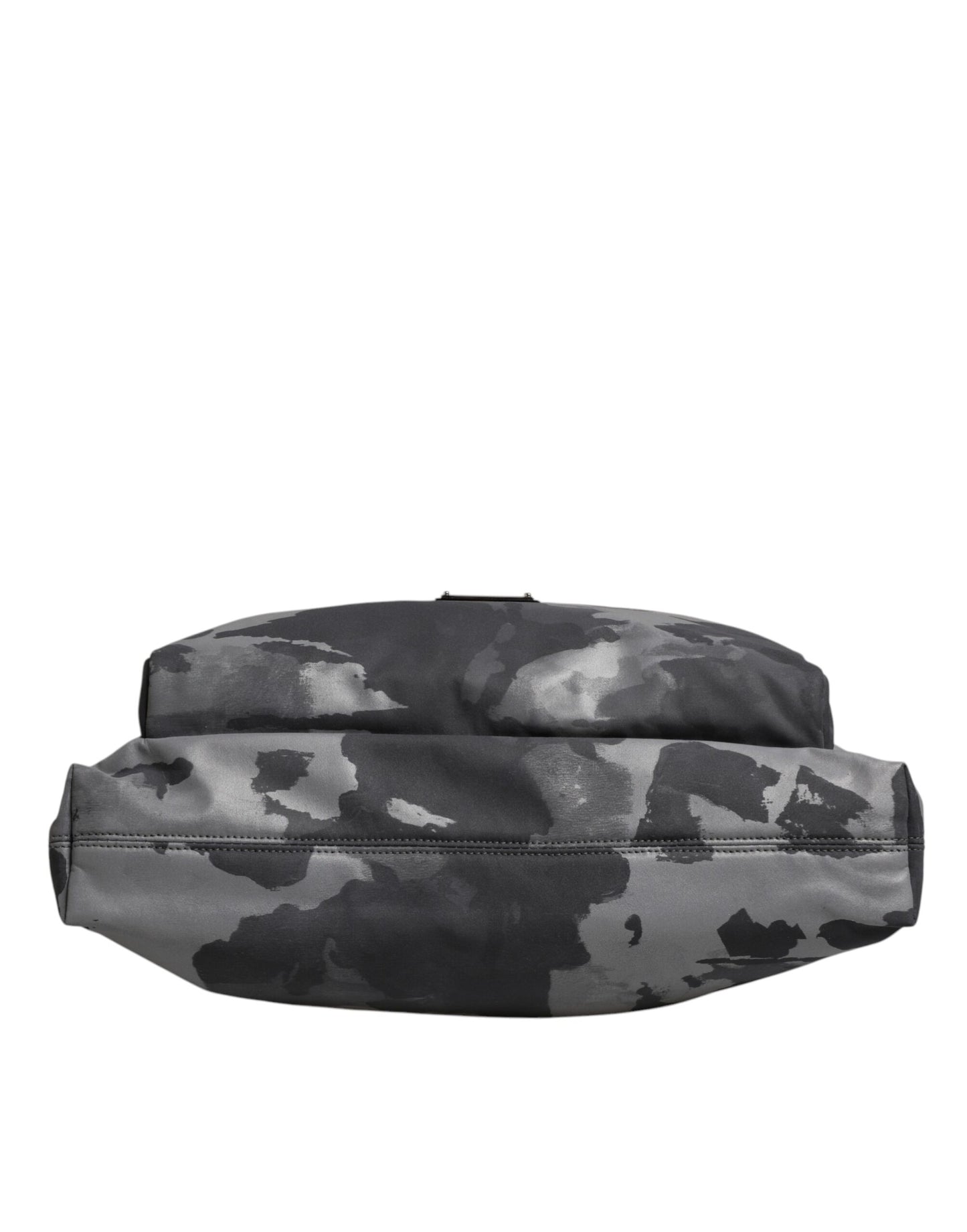 Bolso tote de algodón con múltiples compartimentos y estampado de camuflaje gris
