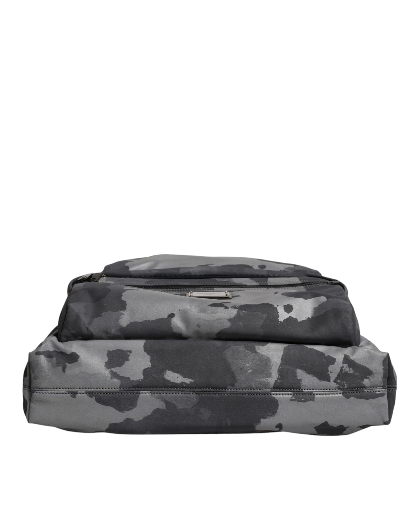 Bolso tote de algodón con múltiples compartimentos y estampado de camuflaje gris