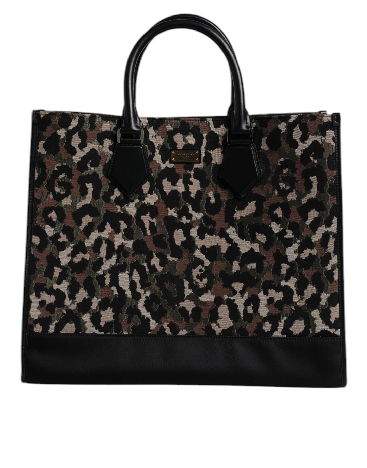Bolso de hombro tipo tote con estampado de leopardo multicolor