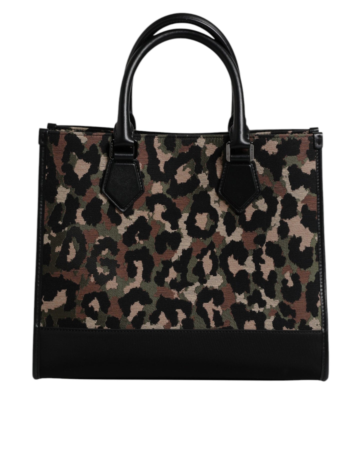 Bolso de hombro tipo tote con estampado de leopardo multicolor