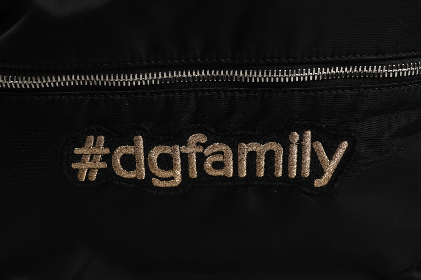 Sac à dos en nylon noir orné #DGFAMILY VULCANO