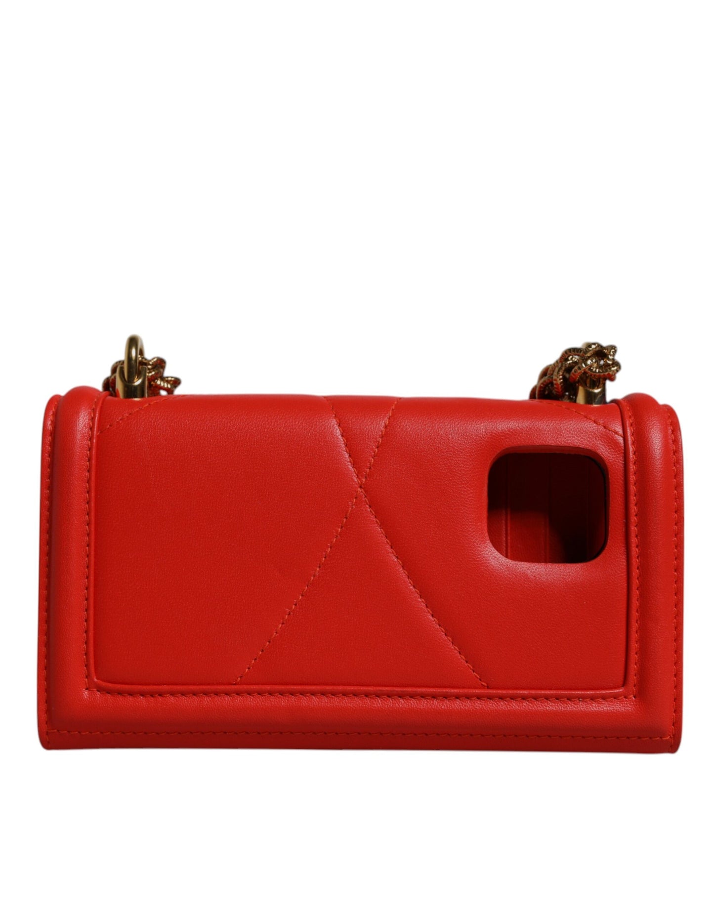 Sac bandoulière matelassé rouge Devotion avec chaîne pour téléphone