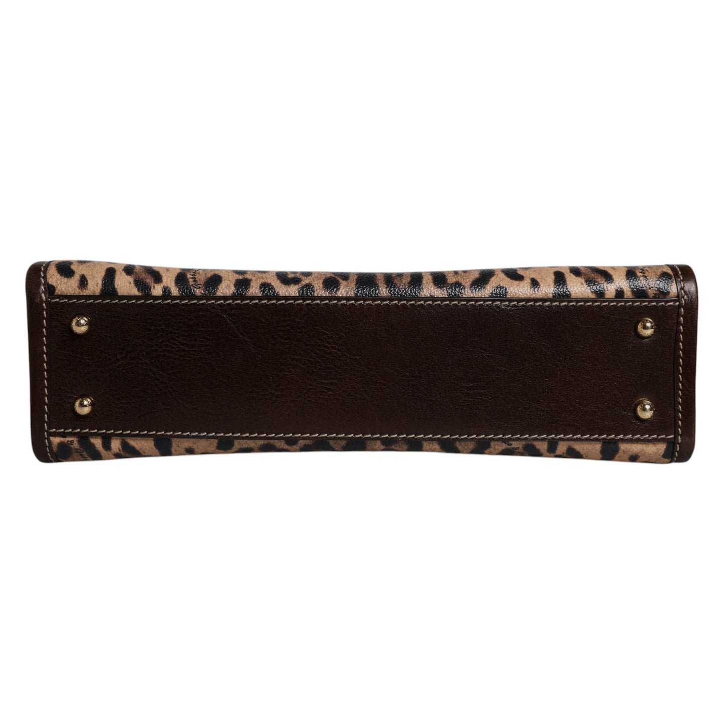 Bolso tote de piel de leopardo marrón con correa para el hombro