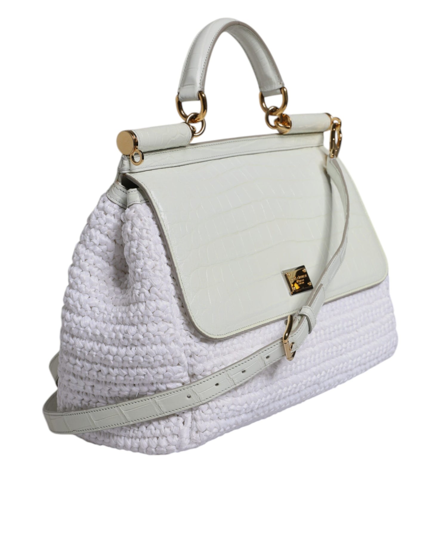 Sac à bandoulière en cuir blanc avec poignée supérieure