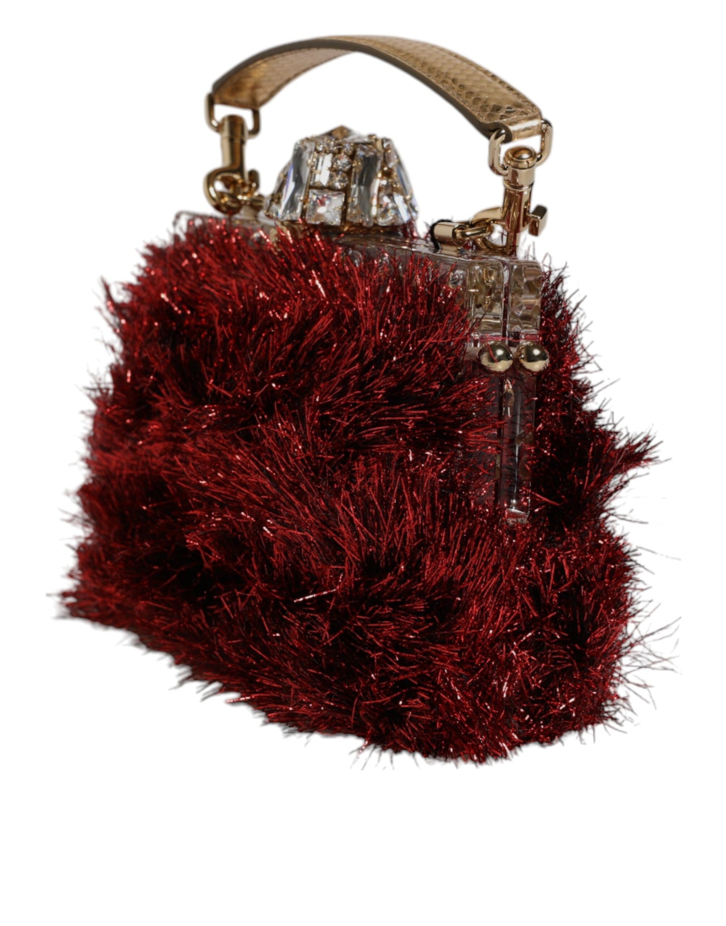 Pochette de soirée VANDA en chaîne et cristaux scintillants rouges