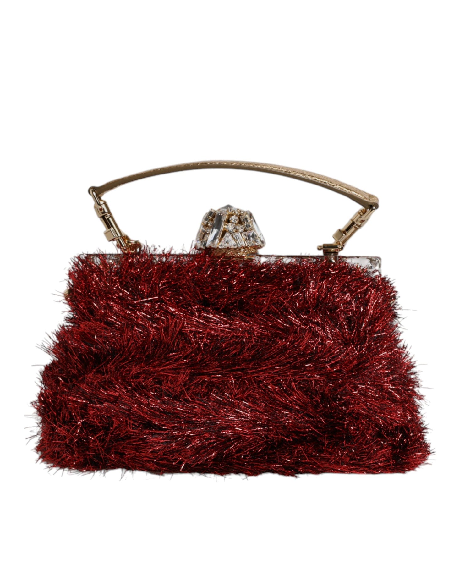 Pochette de soirée VANDA en chaîne et cristaux scintillants rouges