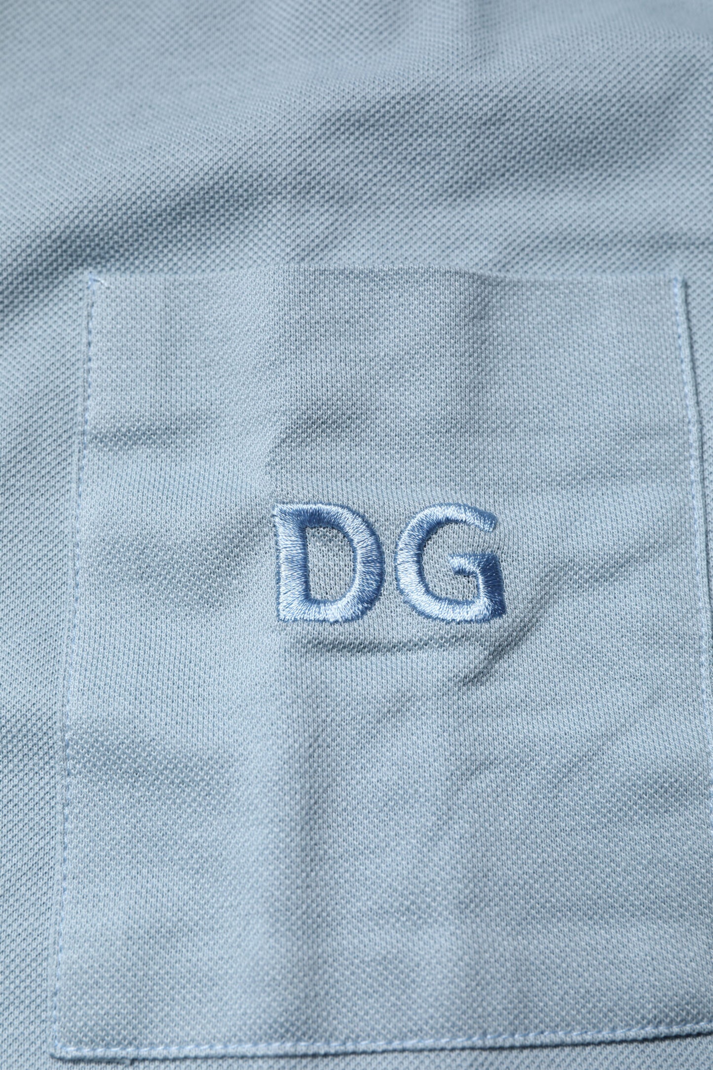 Polo informal de algodón azul con botones para hombre