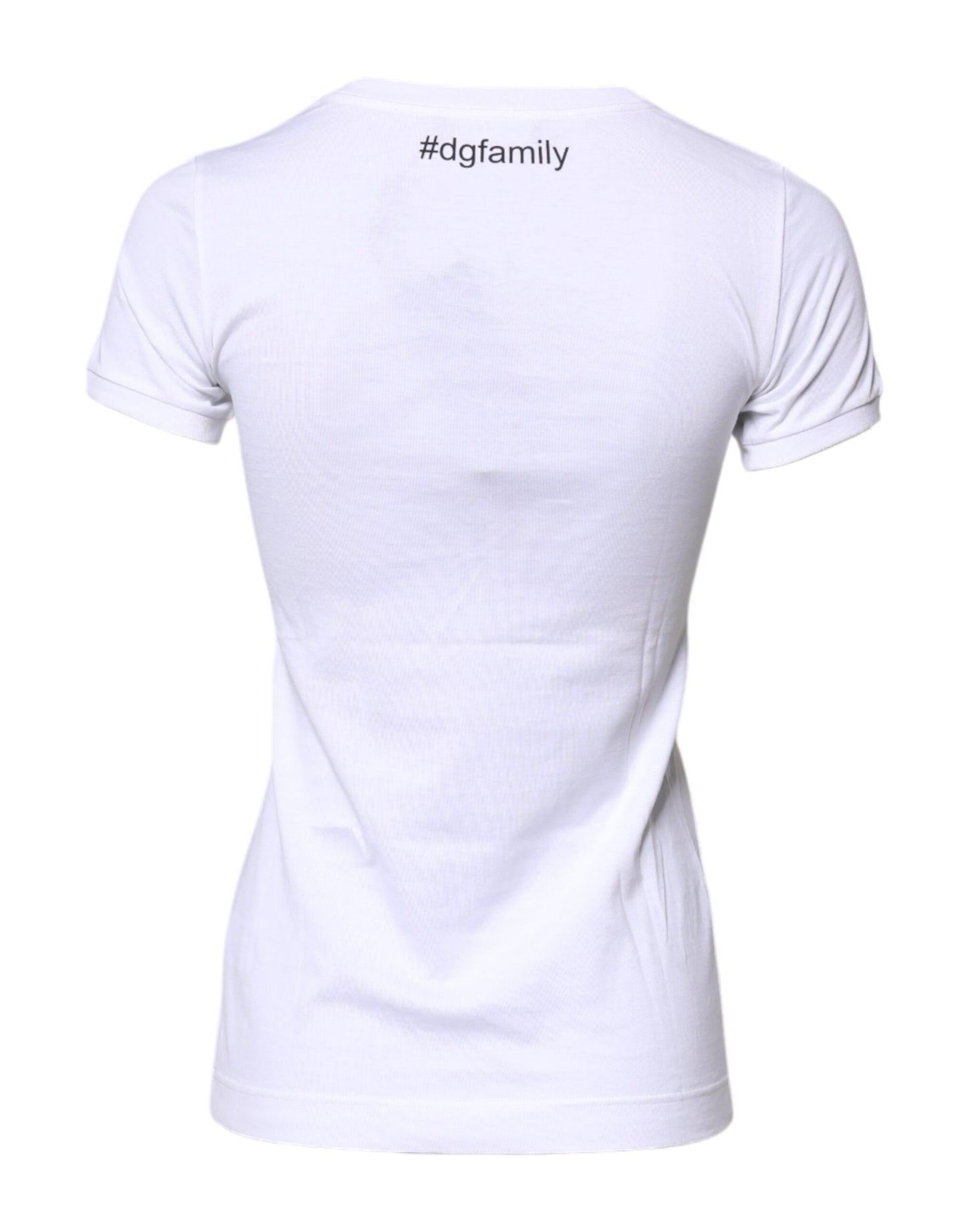 Camiseta blanca de algodón con bordado #DGFAMILY