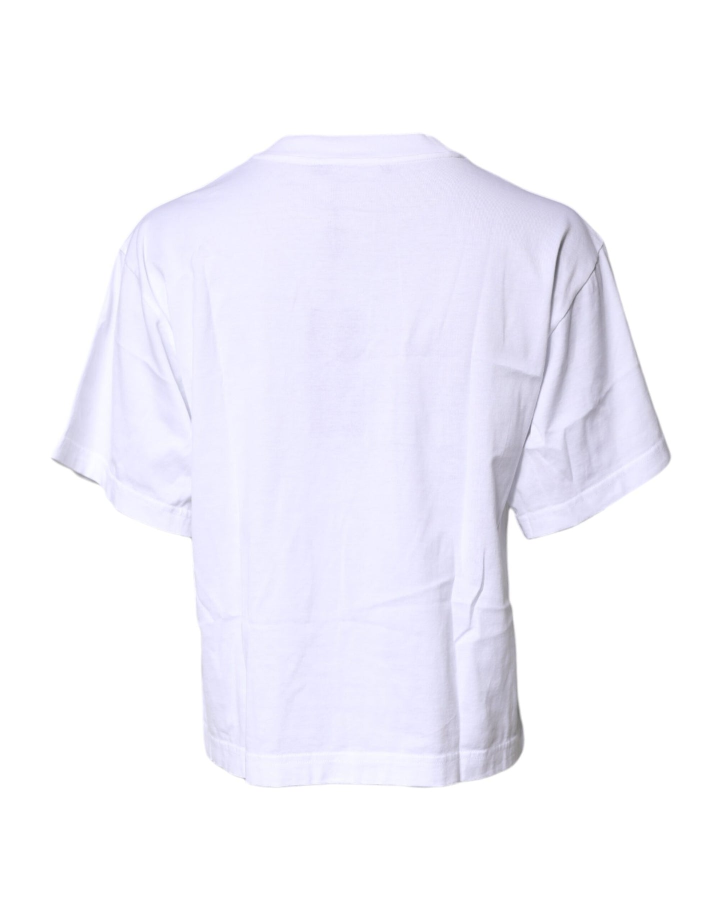 Camiseta de algodón con cuello redondo y estampado blanco