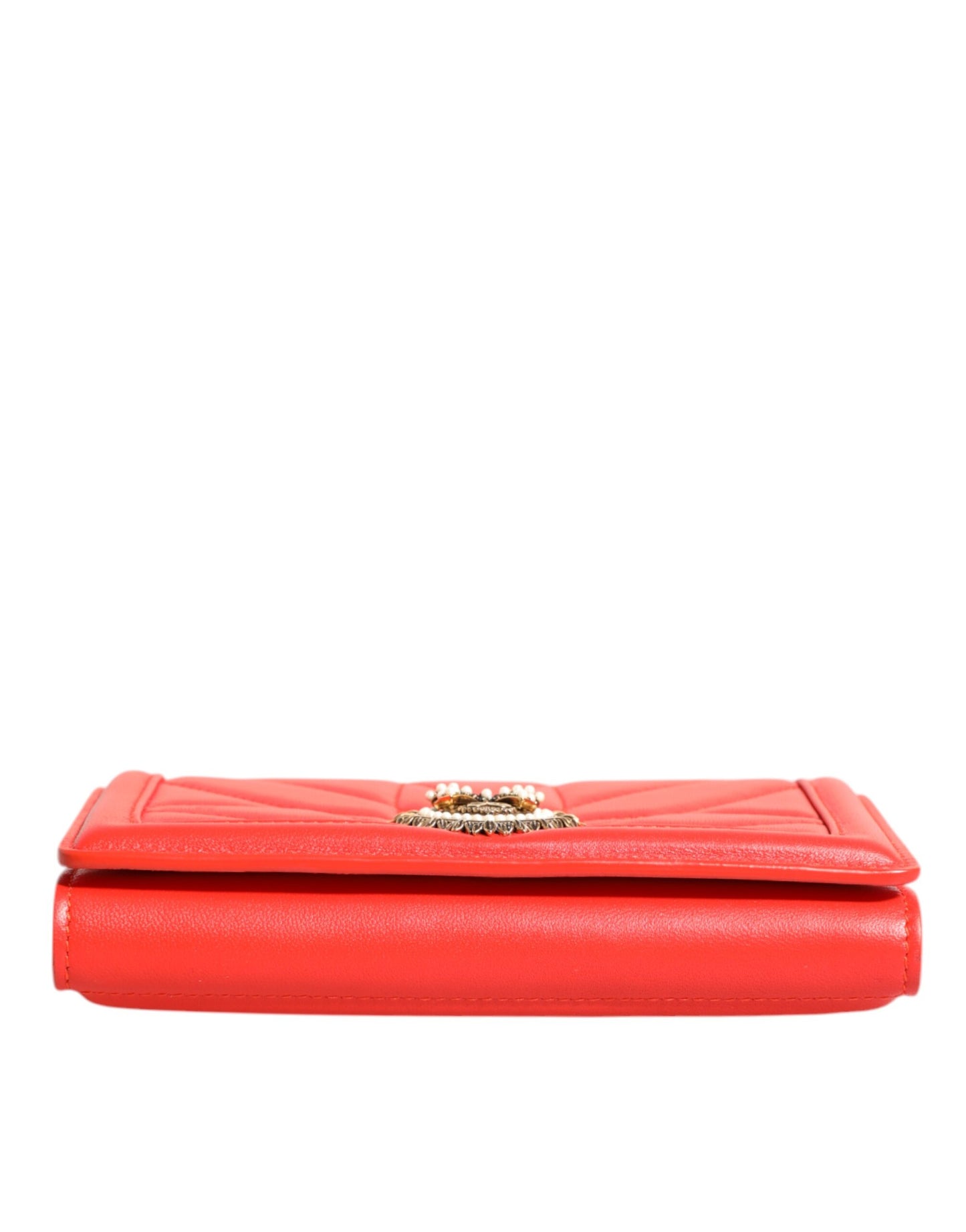 Sac bandoulière matelassé en cuir rouge pour téléphone portable