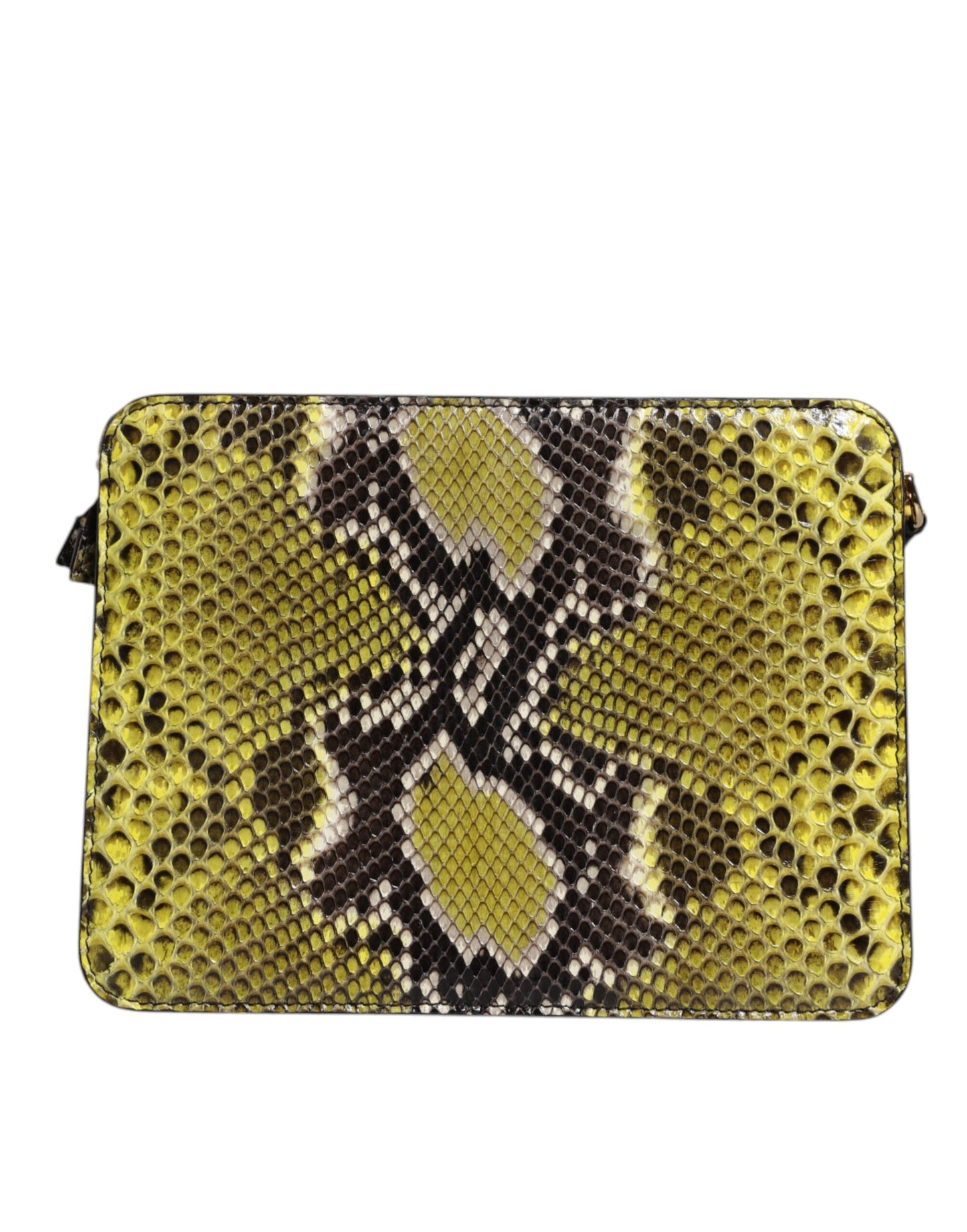Pochette à bandoulière en cuir exotique vert DG Plaque