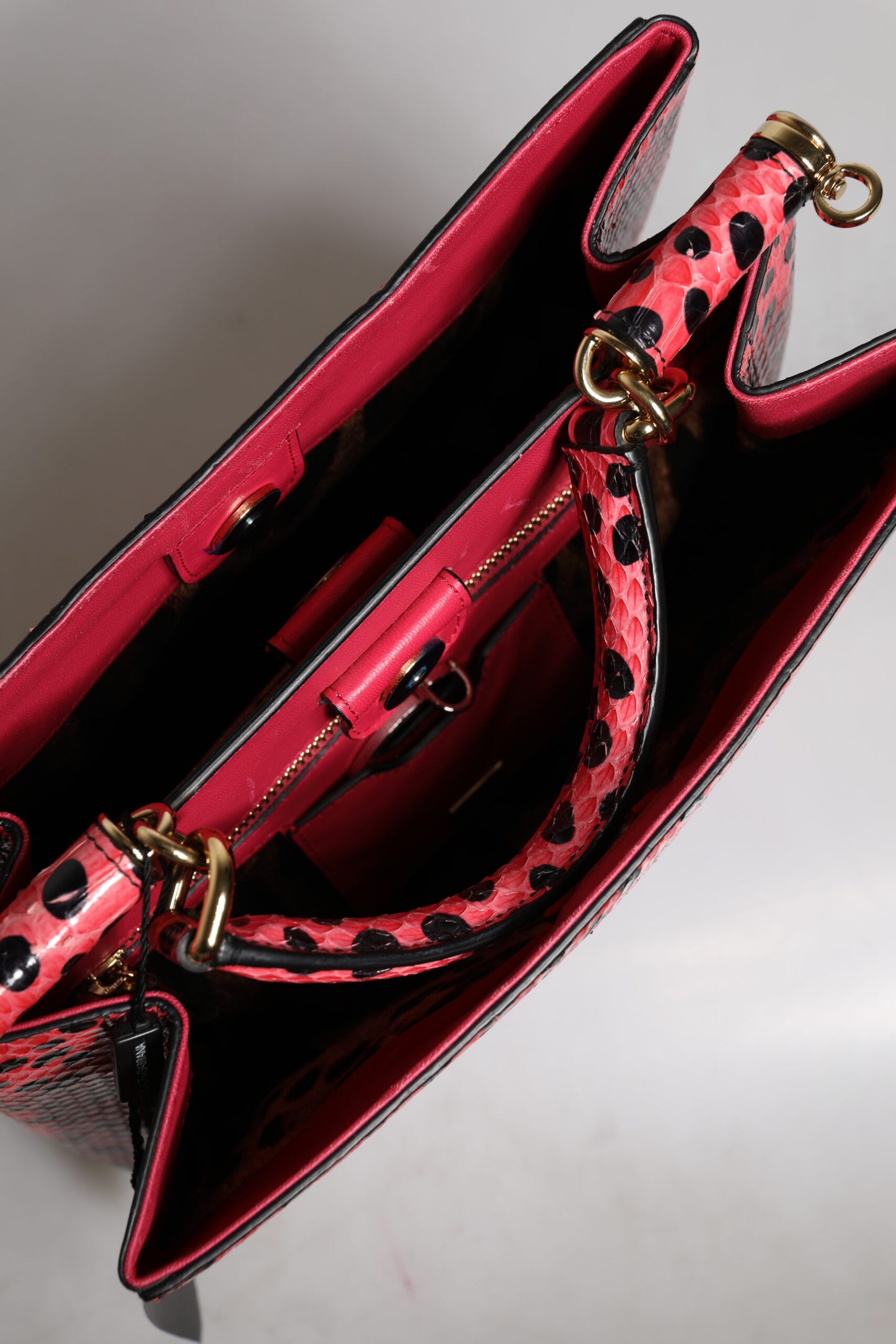 Pink Exotic Leather Top Handle Tote Crossbody Bag