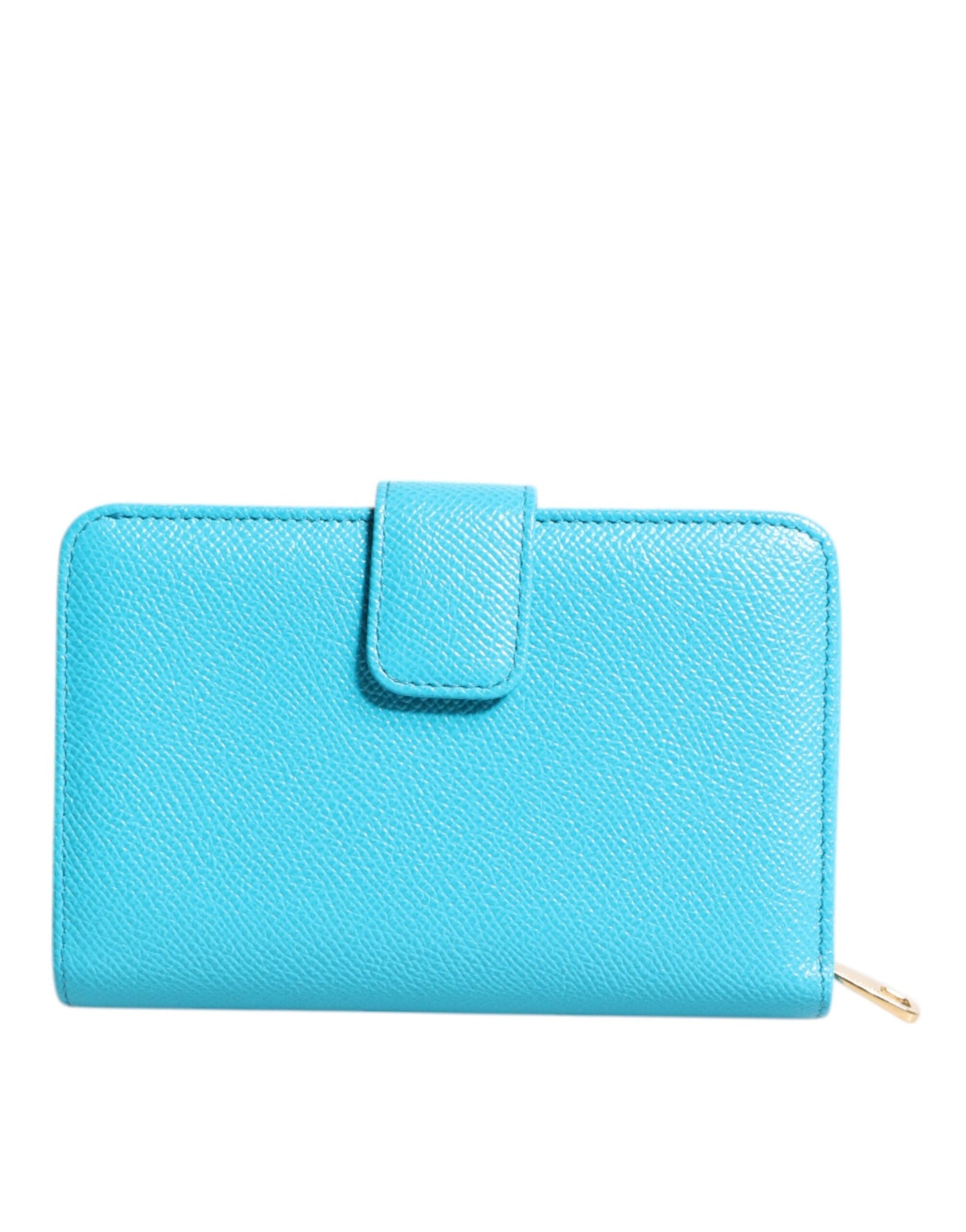 Cartera de mano continental plegable de cuero azul claro