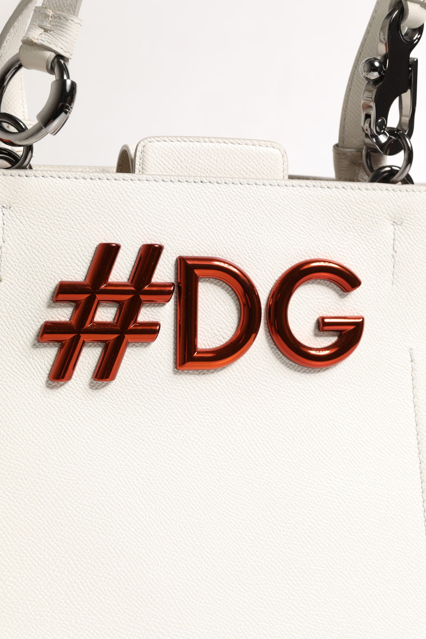 Bolso tote de piel blanca con asa superior #DG BEATRICE