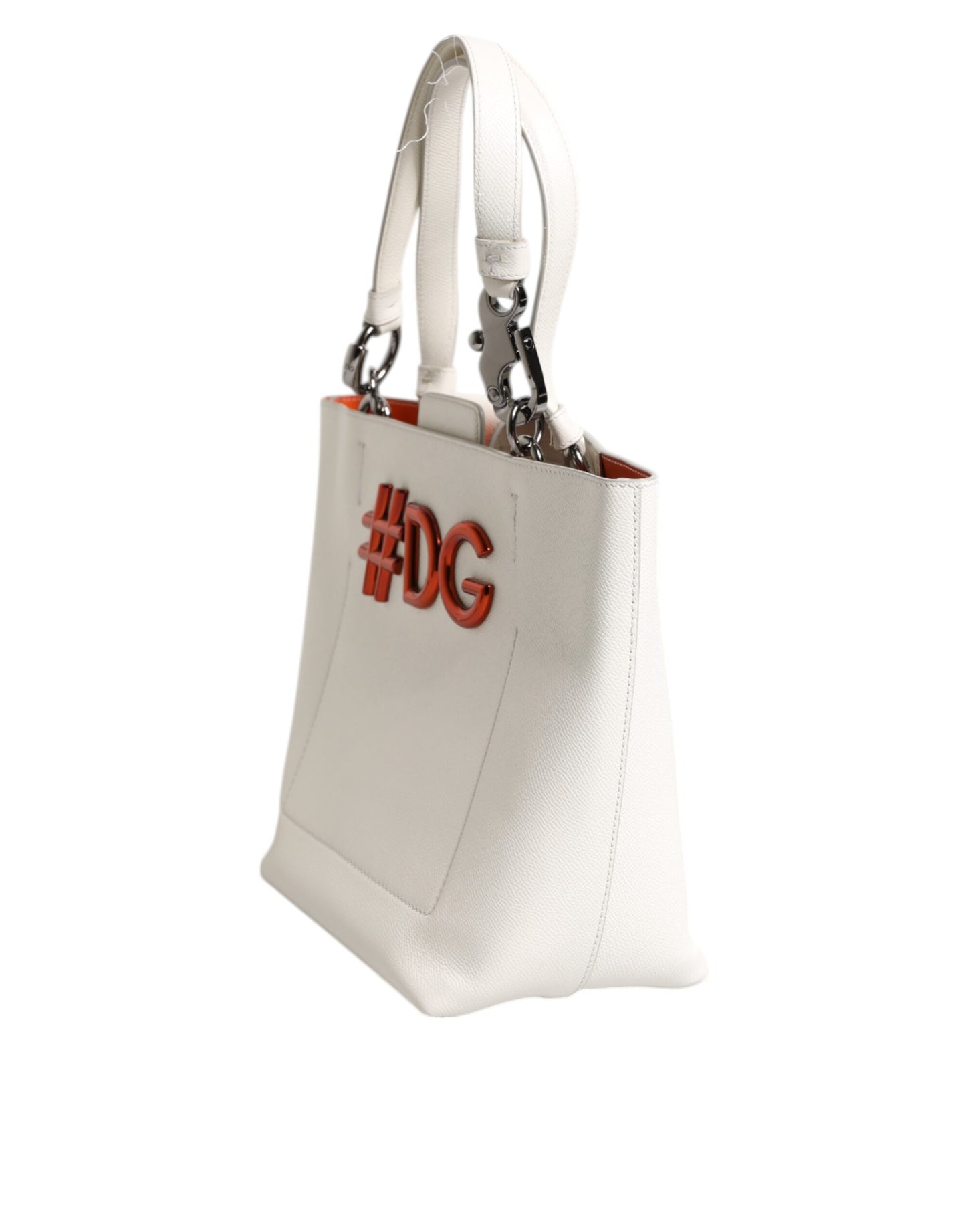 Bolso tote de piel blanca con asa superior #DG BEATRICE