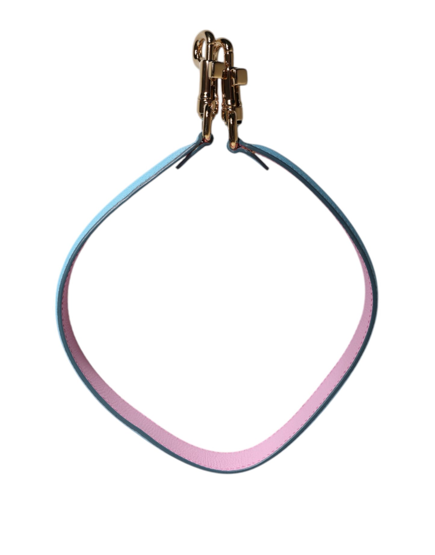 Correa para el hombro para bolso de cuero rosa y azul con asa