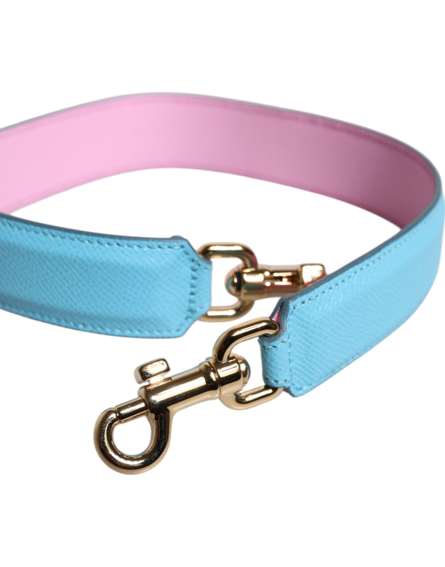 Correa para el hombro para bolso de cuero rosa y azul con asa