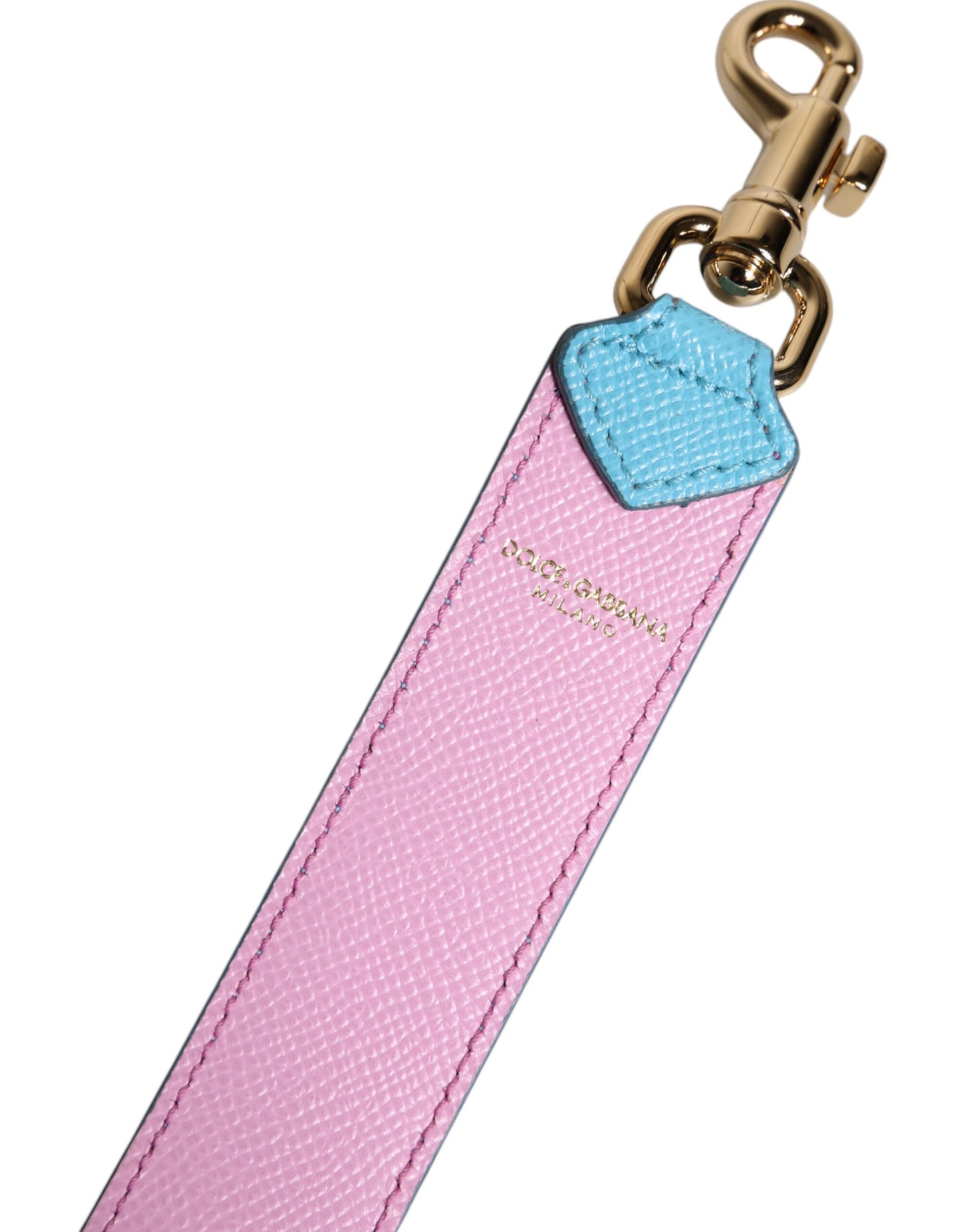 Correa para el hombro para bolso de cuero rosa y azul con asa