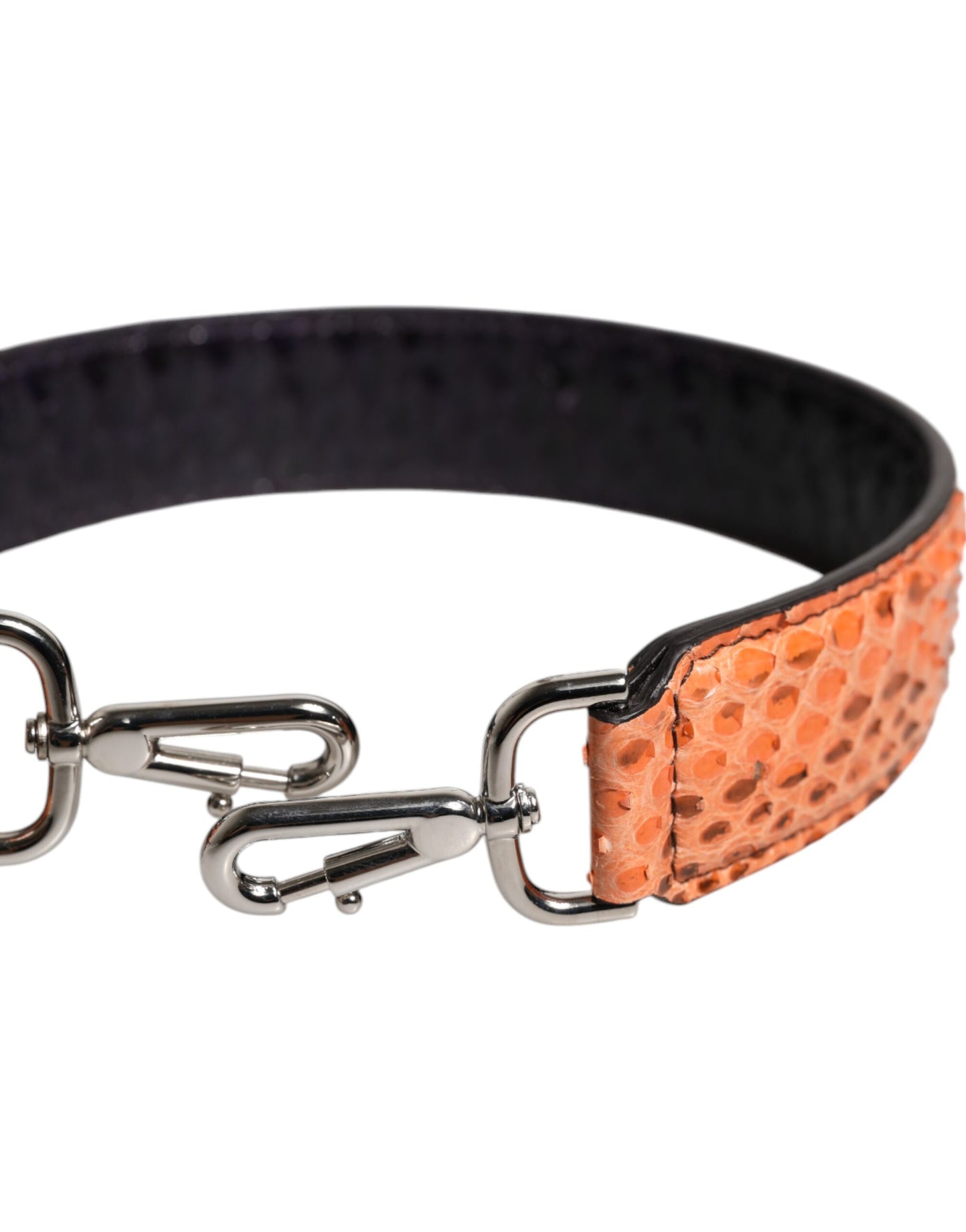 Correa de hombro para bolso de piel exótica negra y beige