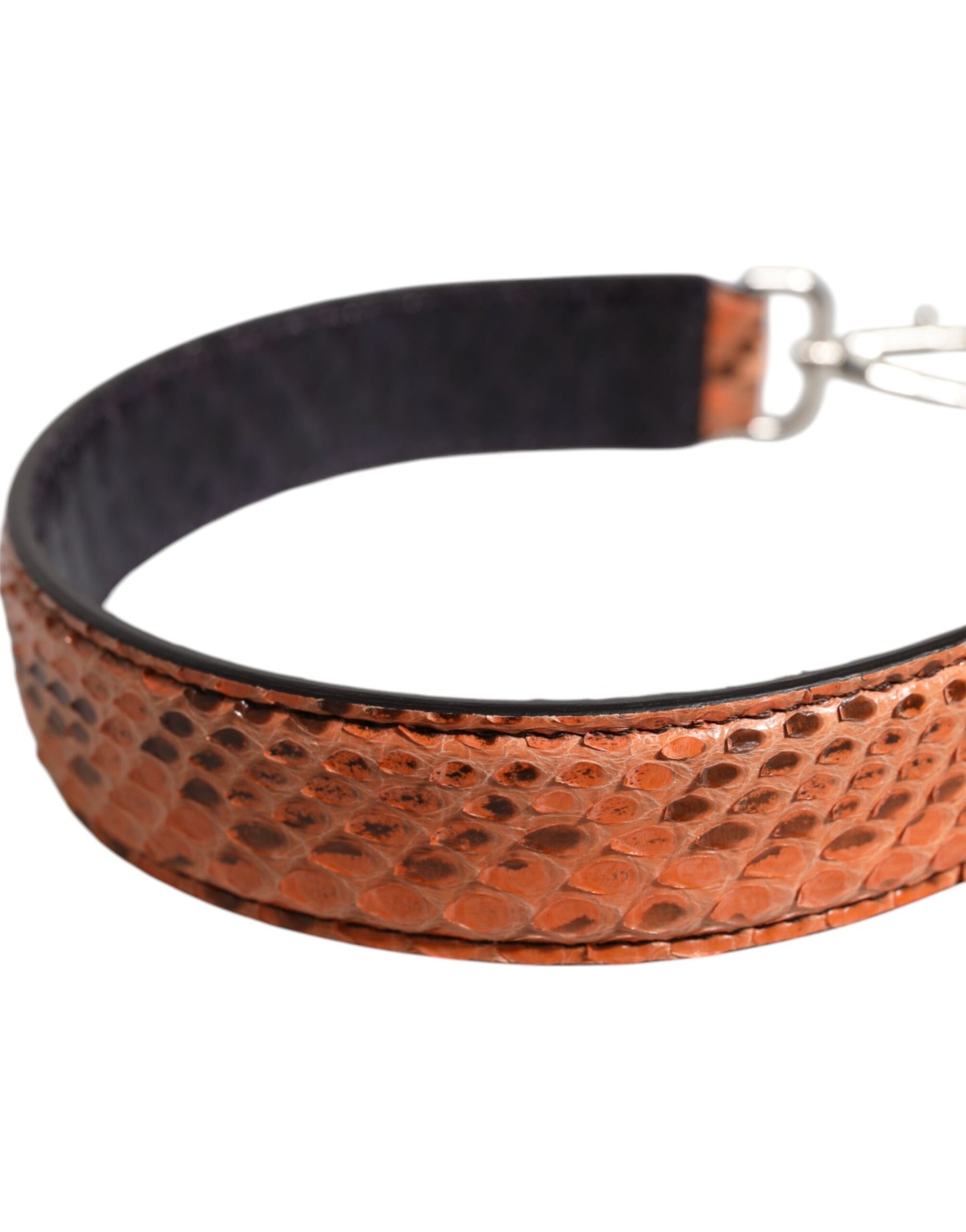 Correa de hombro para bolso de piel exótica negra y beige