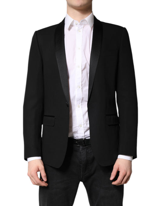 Manteau noir à simple boutonnage pour homme, blazer MARTINI