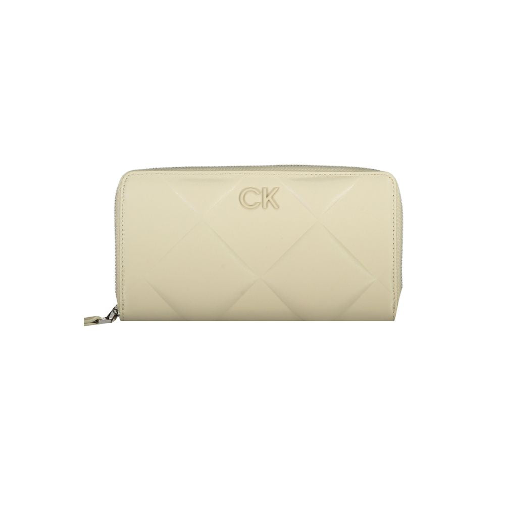 Cartera de poliéster beige