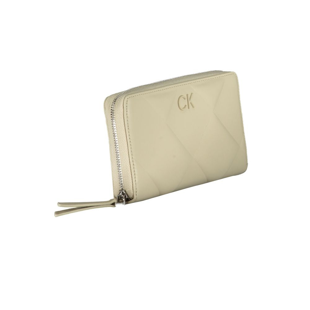 Cartera de poliéster beige