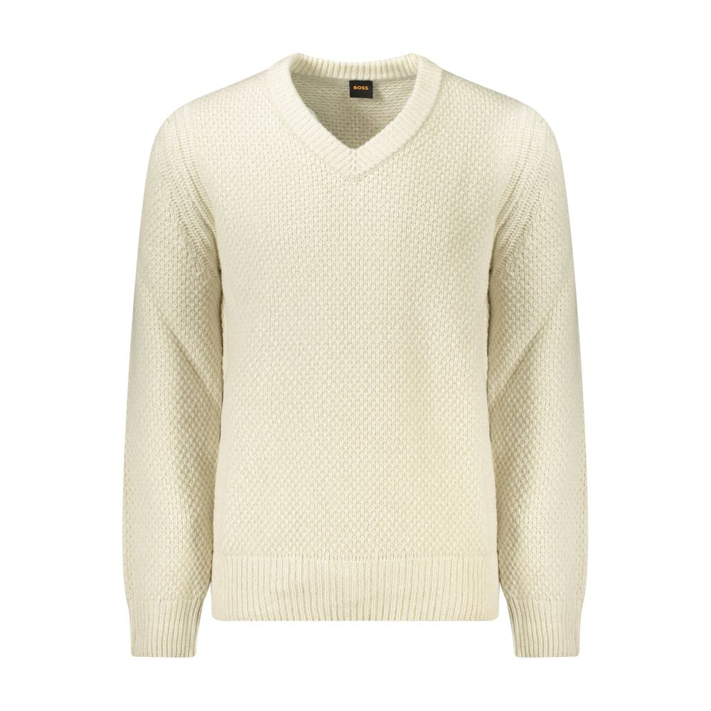 Pull homme en laine beige