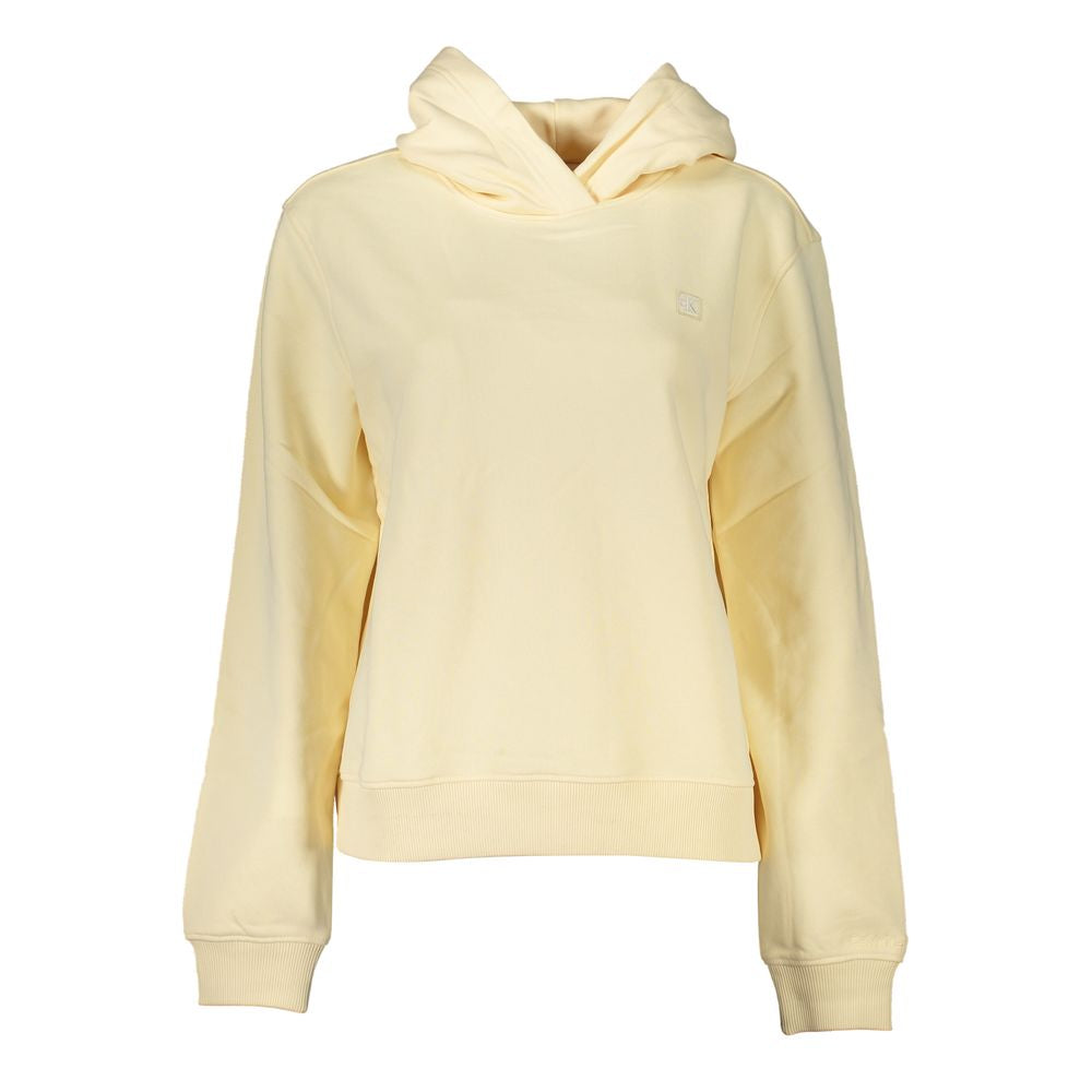 Sudadera con capucha y logotipo cepillado en beige