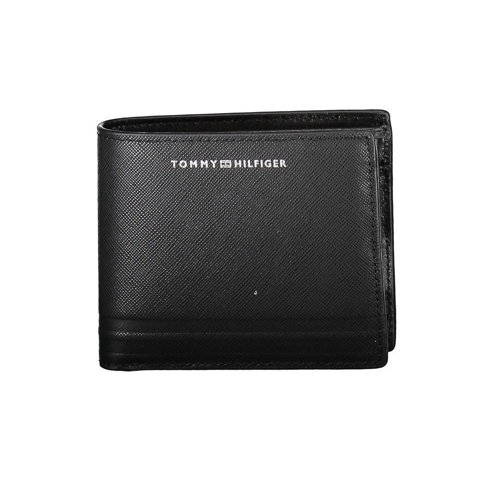 Cartera de cuero negra para hombre