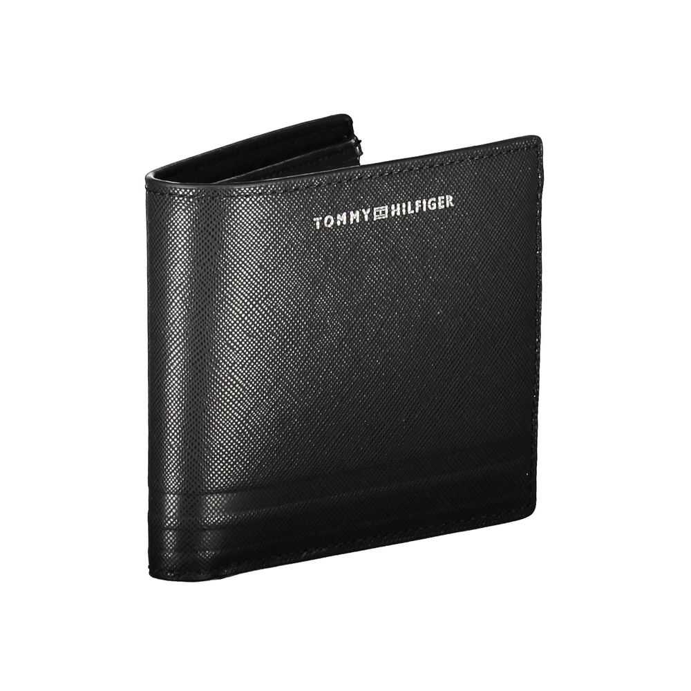 Cartera de cuero negra para hombre
