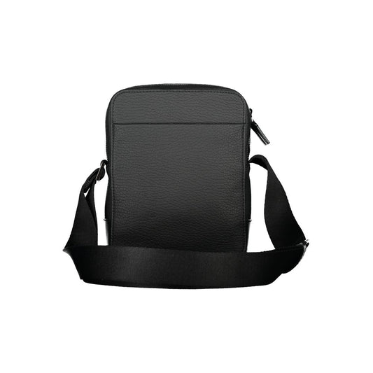 Elegante bolso de hombro negro con detalles en contraste